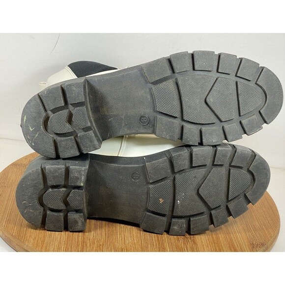 Qupid Women’s Size 8 Black And White Pull On Combat Boots - Picture 5 of 5